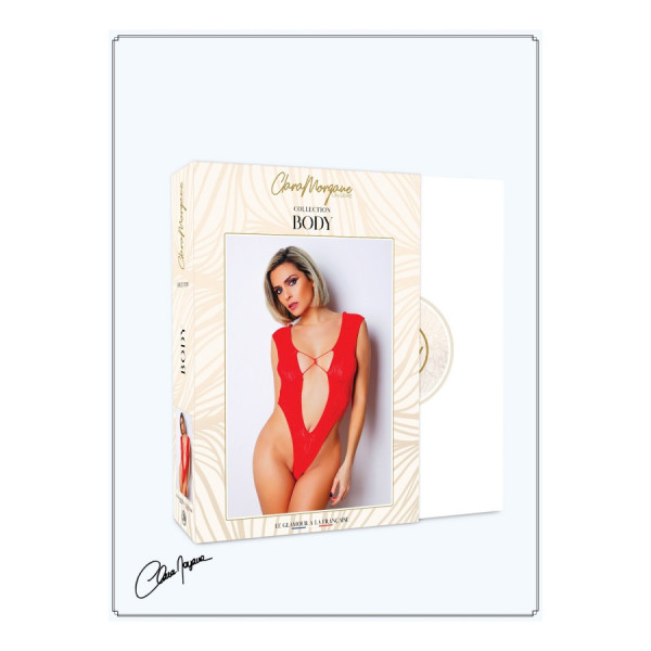Body Rouge avec décolleté plongeant - Le Numéro 2 - Collection Body 
